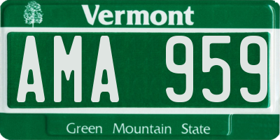 VT license plate AMA959