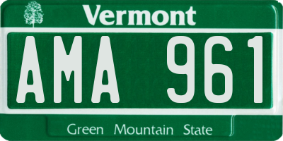 VT license plate AMA961
