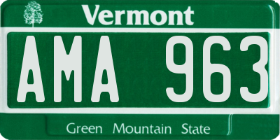 VT license plate AMA963