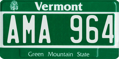 VT license plate AMA964
