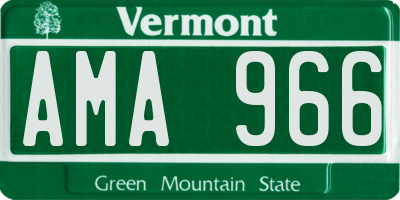 VT license plate AMA966