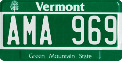 VT license plate AMA969