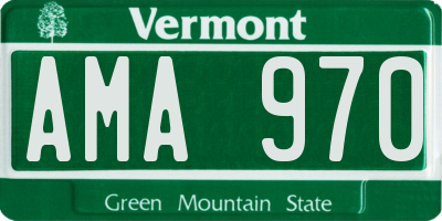 VT license plate AMA970