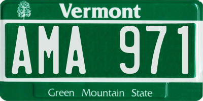 VT license plate AMA971