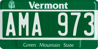 VT license plate AMA973