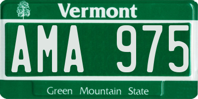 VT license plate AMA975
