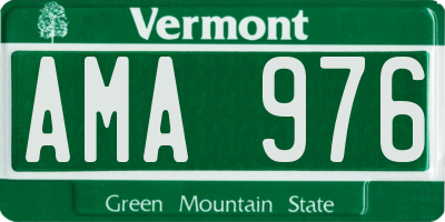 VT license plate AMA976