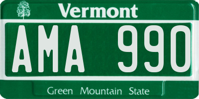 VT license plate AMA990