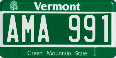 VT license plate AMA991