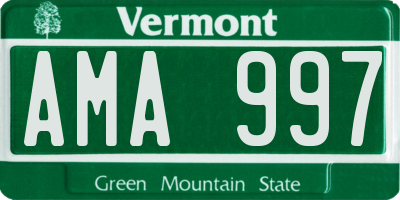 VT license plate AMA997