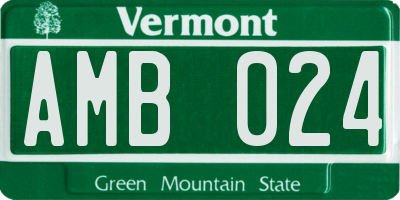 VT license plate AMB024