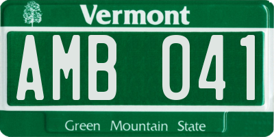 VT license plate AMB041
