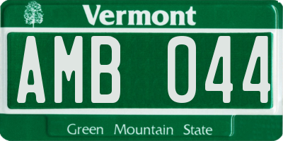 VT license plate AMB044