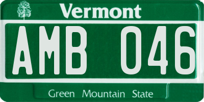 VT license plate AMB046