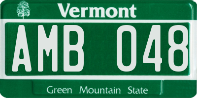 VT license plate AMB048