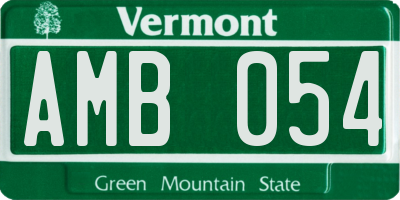 VT license plate AMB054