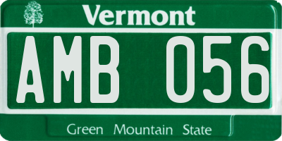 VT license plate AMB056
