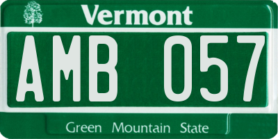 VT license plate AMB057