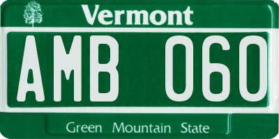 VT license plate AMB060