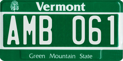 VT license plate AMB061