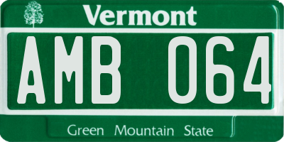 VT license plate AMB064