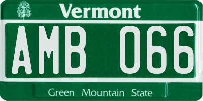 VT license plate AMB066