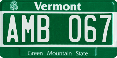 VT license plate AMB067