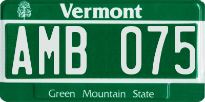 VT license plate AMB075