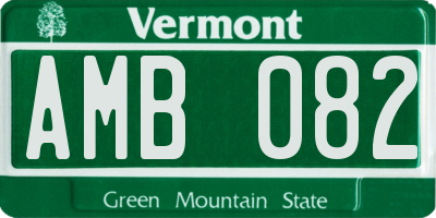 VT license plate AMB082