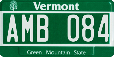 VT license plate AMB084