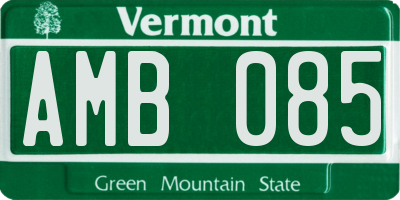 VT license plate AMB085