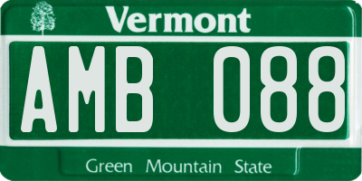 VT license plate AMB088