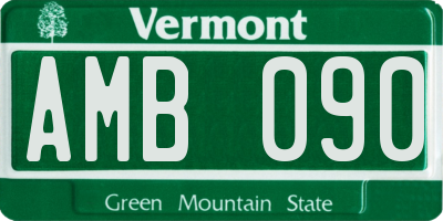VT license plate AMB090