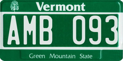 VT license plate AMB093