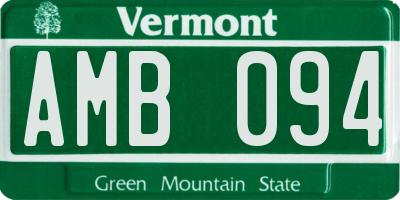 VT license plate AMB094