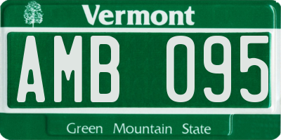 VT license plate AMB095
