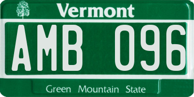 VT license plate AMB096