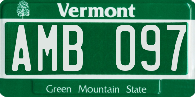 VT license plate AMB097