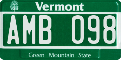 VT license plate AMB098