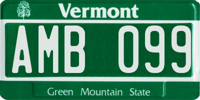 VT license plate AMB099