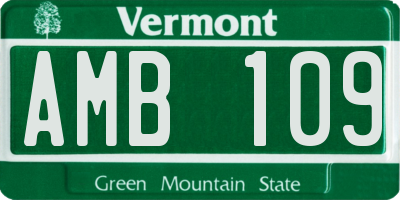 VT license plate AMB109