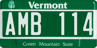 VT license plate AMB114