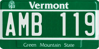 VT license plate AMB119