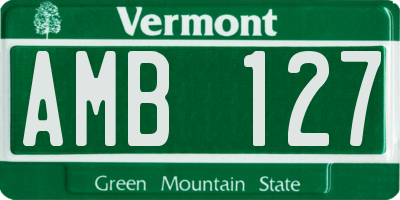 VT license plate AMB127