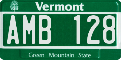 VT license plate AMB128