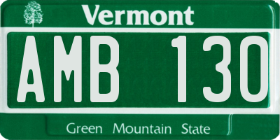 VT license plate AMB130