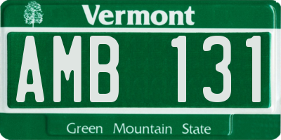 VT license plate AMB131