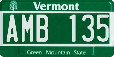 VT license plate AMB135