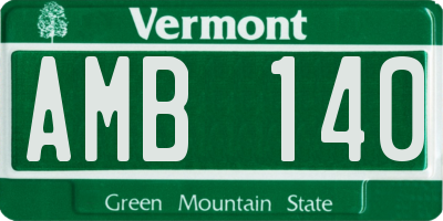 VT license plate AMB140