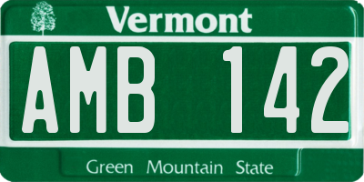 VT license plate AMB142